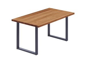 4064755190962 - Esstisch Küchentisch Schreibtisch Couchtisch aus Massivholz 120x60x76 cm (AxBxH) Loft Dunkel   Anthrazit LCG-01-A-004-7016L - Lamo Manufaktur