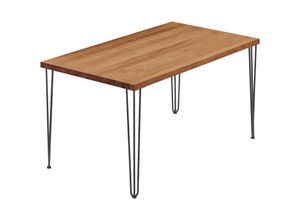 4064755191136 - Esstisch Küchentisch Schreibtisch Couchtisch aus Massivholz 120x60x76 cm (AxBxH) Creative Dunkel   Rohstahl mit Klarlack LCG-01-A-004-0000Cr