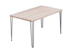 4064755191204 - Esstisch Küchentisch Schreibtisch Couchtisch aus Massivholz 120x60x76 cm (AxBxH) Creative Roh   Anthrazit LCG-01-A-001-7016Cr - Lamo Manufaktur