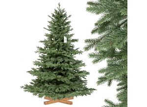 4064755202498 - Fairytrees - künstlicher Weihnachtsbaum alpentanne Premium Material Mix aus Spritzguss & pvc Ständer aus Holz 180cm FT17-180