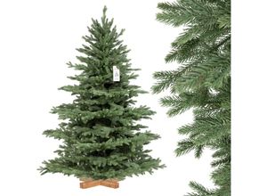 4064755202511 - Fairytrees - Weihnachtsbaum künstlich 150cm alpentanne Premium mit Christbaum Holzständer Tannenbaum künstlich mit Naturgetreue Spritzguss Elemente