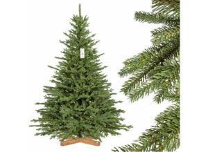 4064755202535 - FairyTrees Weihnachtsbaum künstlich 180cm BAYERISCHE Tanne Premium Christbaum Holzständer Tannenbaum künstlich mit Naturgetreue Spritzguss Elemente