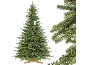 4064755202542 - Fairytrees - Weihnachtsbaum künstlich 220cm bayerische Tanne Premium von mit Christbaum Holzständer Tannenbaum künstlich mit Naturgetreue Spritzguss