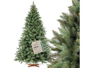 4064755204065 - Weihnachtsbaum künstlich Nordmanntanne Premium 220 cm Naturgetreue Spritzguss Elemente Made in eu Künstlicher Weihnachtsbaum mit handgefertigtem