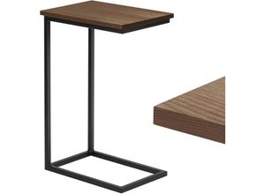 4064755205284 - Lamo Manufaktur - Beistelltisch Laptoptisch Sofatisch mobiler Kaffeetisch Nachttisch 45x30x67 cm Gestell Schwarz 100% Echtholz Massiv Platte farbe