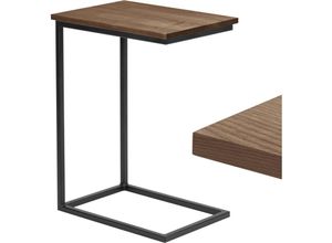 4064755205383 - Lamo Manufaktur - Beistelltisch Laptoptisch Sofatisch mobiler Kaffeetisch Nachttisch 50x35x67 cm Gestell Schwarz 100% Echtholz Massiv Platte farbe