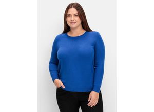 4064776246440 - Große Größen Pullover mit gerippten Abschlüssen royalblau Gr42