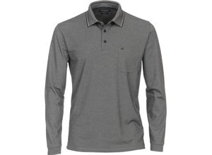 4064813544195 - CASAMODA Poloshirt Langarm Brusttasche für Herren grau M