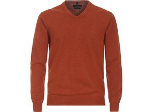 4064813678388 - CASAMODA Pullover V-Ausschnitt Rippbündchen für Herren orange M