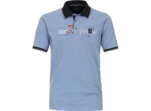 4064813796723 - CASAMODA Poloshirt Print Knopfleiste für Herren blau L