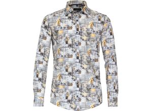 4064813803308 - CASAMODA Freizeithemd Casual-Fit Langarm Kent-Kragen für Herren blau XXL