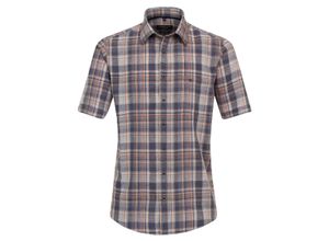 4064813859381 - CASAMODA Freizeithemd Casual Fit Kurzarm Leinenanteil für Herren braun L