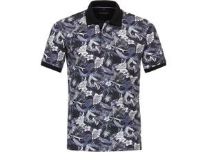 4064813867324 - CASAMODA Poloshirt Allover-Print Baumwolle für Herren blau XXL