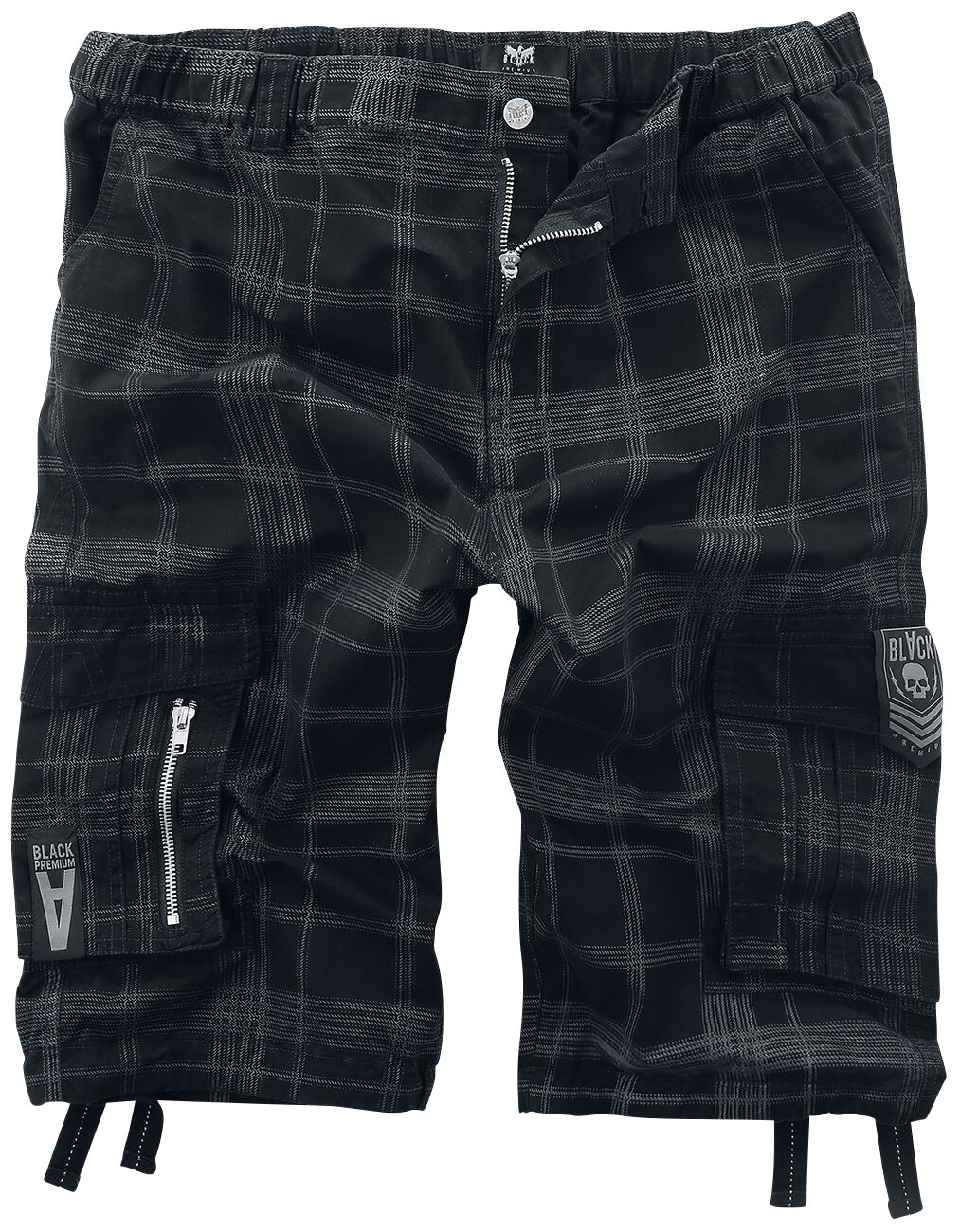 4064854016163 - schwarze Shorts mit karo Muster Short schwarz grau in L 4064854016163 - schwarze Shorts mit karo Muster Short schwarz grau in L