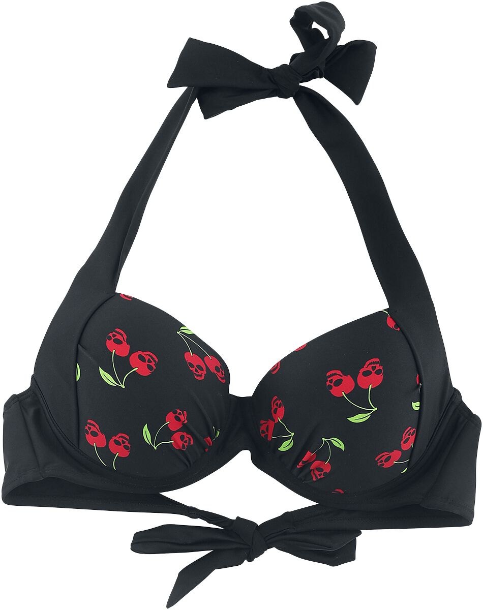 4064854021891 - Schwarzes Bikinioberteil mit Rockabilly-Print Bikini-Oberteil schwarz in M