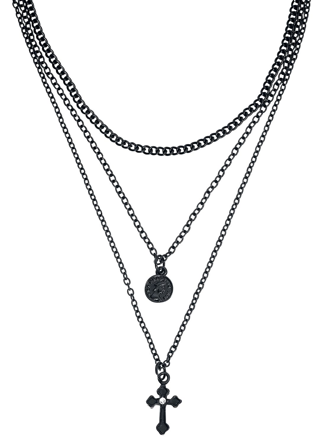4064854033986 - Matt Black Cross Halskette schwarz 4064854033986 - Matt Black Cross Halskette schwarz