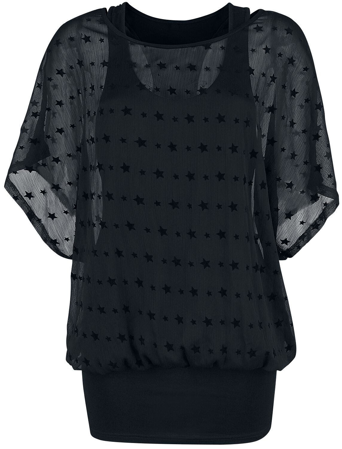 4064854044333 - Double Layer Stars Tee T-Shirt schwarz in XXL 4064854044333 - Double Layer Stars Tee T-Shirt schwarz in XXL