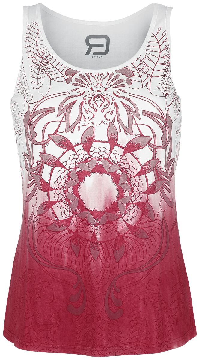 4064854087590 - Farbverlauf Tank Top mit Mandala Print Top weiß rot in XL