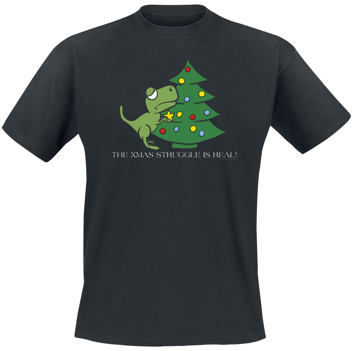 4064854091429 - Sprüche The Xmas Struggle Is Real T-Shirt schwarz in M