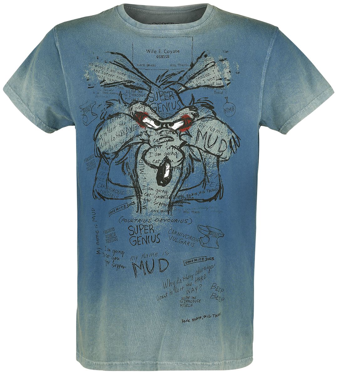 4064854093874 - Wile E Coyote - Inner Thoughts T-Shirt türkis in L