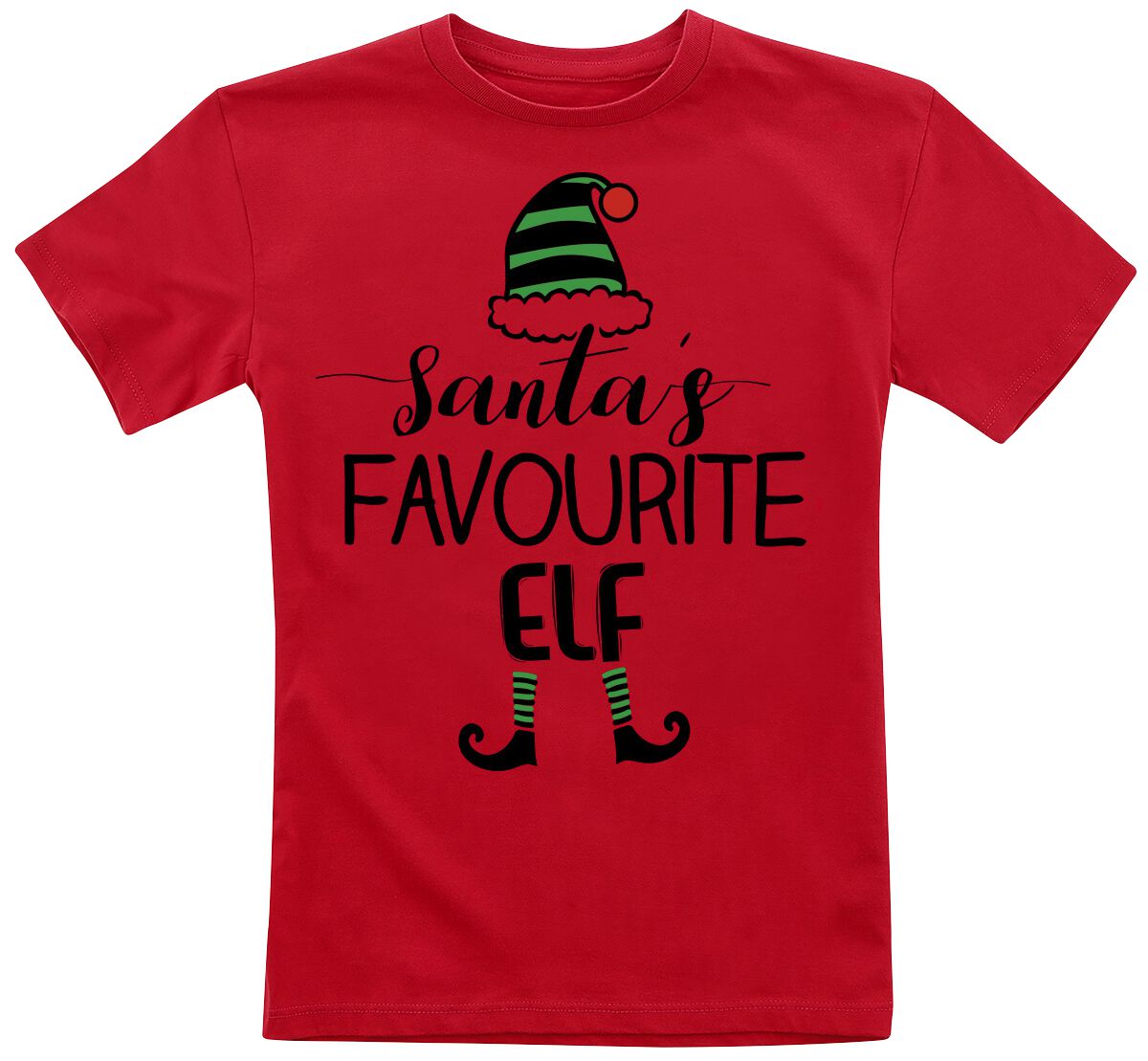 4064854117822 - Kids - Santas Favourite Elf T-Shirt rot in 116