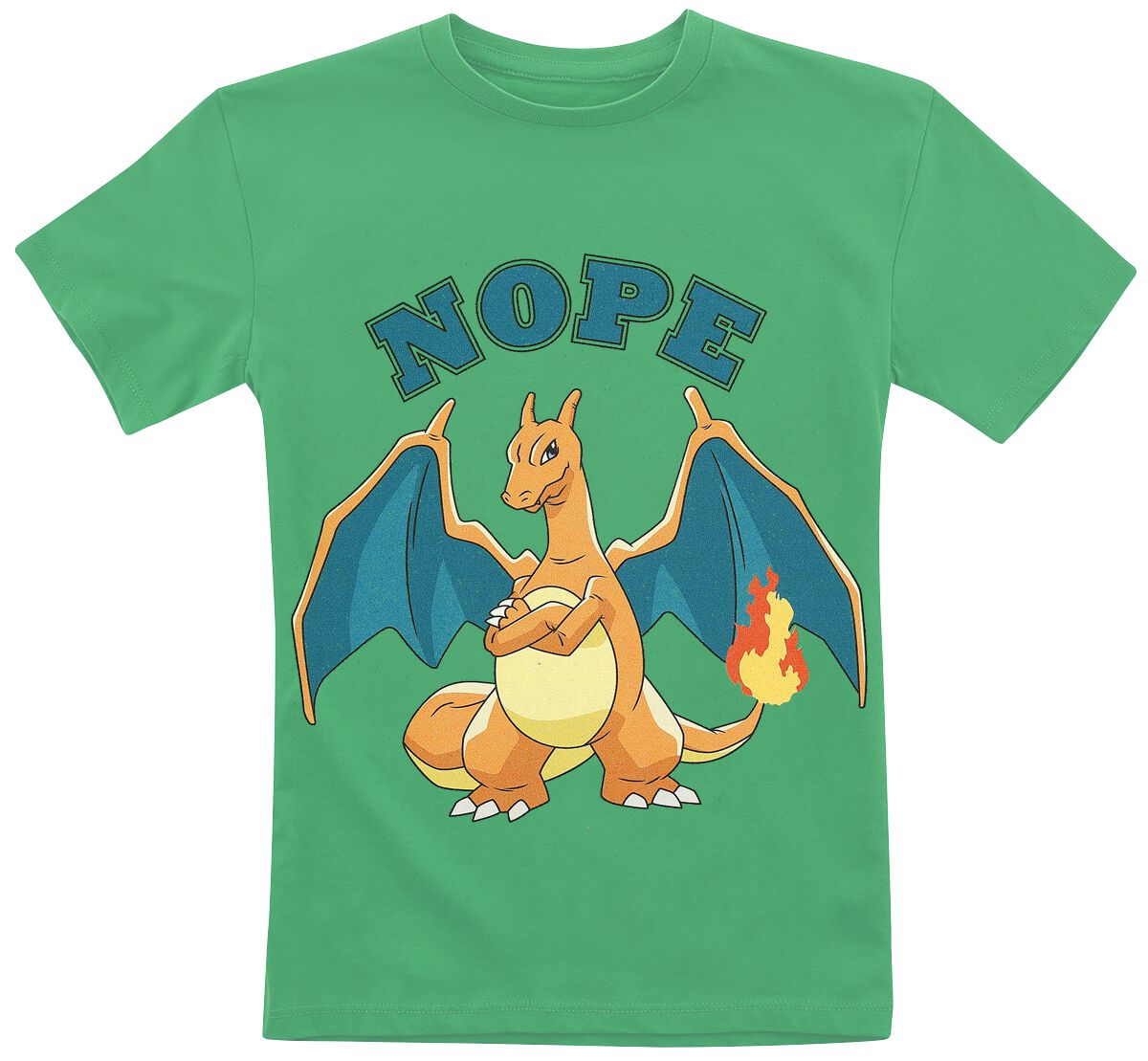 4064854138414 - Kids - Glurak - Nope T-Shirt grün in 128 4064854138414 - Kids - Glurak - Nope T-Shirt grün in 128