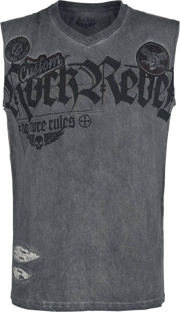 4064854139671 - Graues Tank-Top mit Waschung und Print Tank-Top grau in 3XL 4064854139671 - Graues Tank-Top mit Waschung und Print Tank-Top grau in 3XL