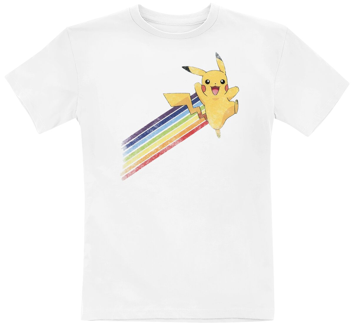 4064854172678 - Kids - Pikachu - Regenbogen T-Shirt weiß in 104