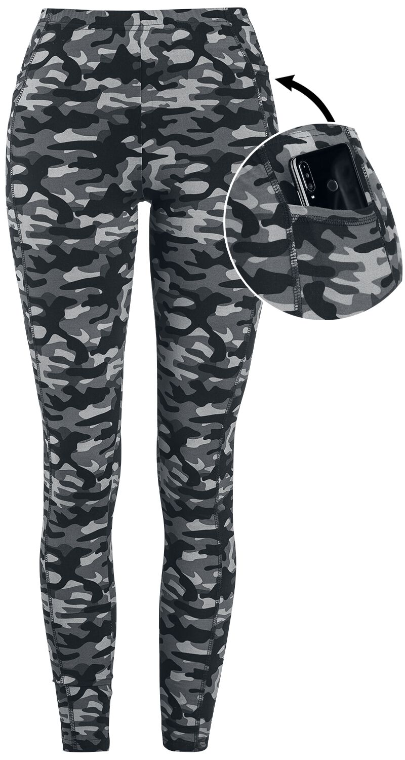 4064854173507 - Graue Camo-Leggings mit seitlichen Taschen Leggings grau in XS 4064854173507 - Graue Camo-Leggings mit seitlichen Taschen Leggings grau in XS