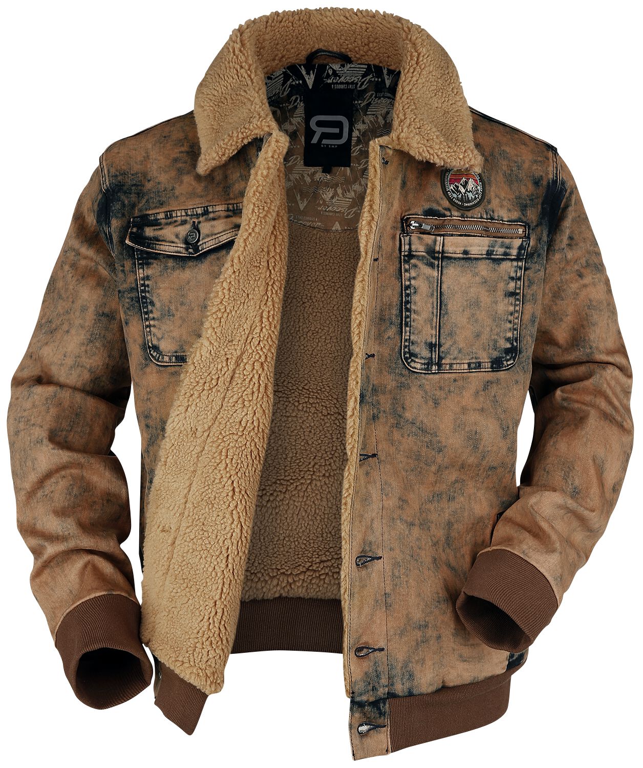 4064854239715 - Übergangsjacke mit Teddyfleece Übergangsjacke braun in 3XL