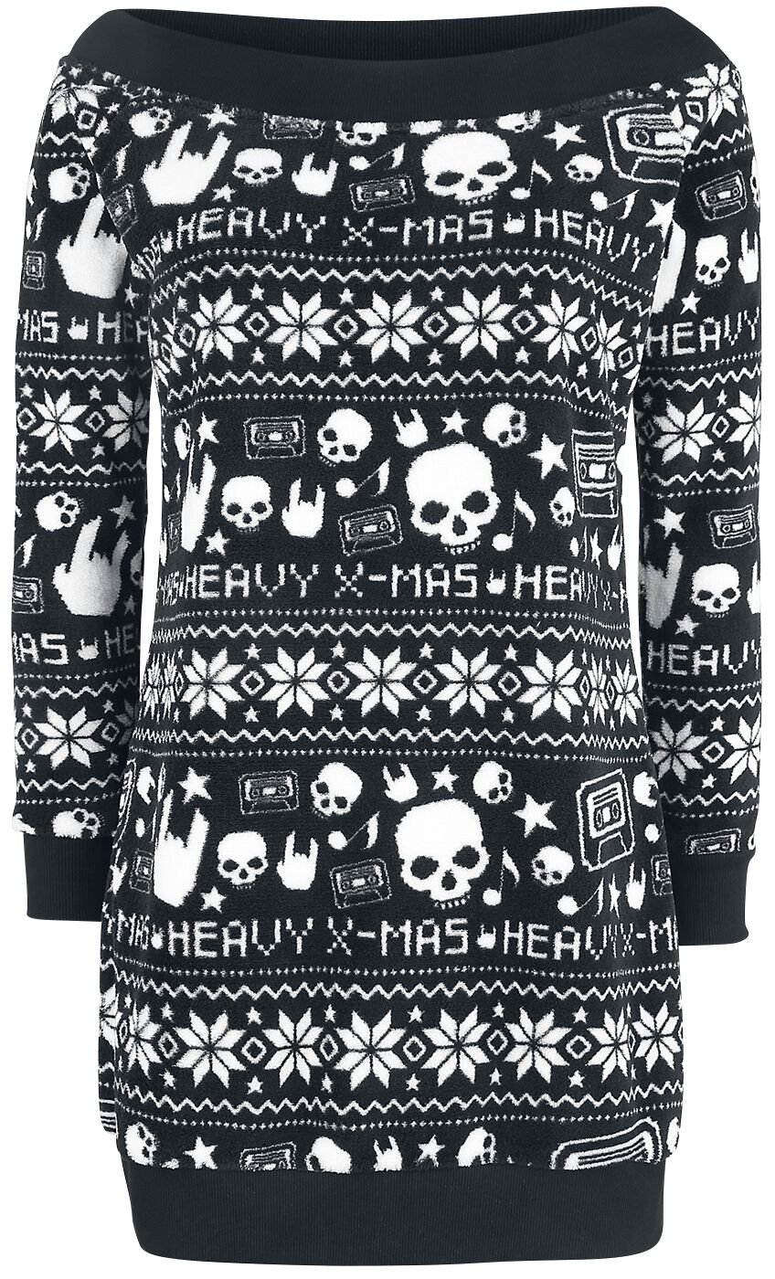 4064854304277 - Kleid mit Heavy XMAS Print Kurzes Kleid schwarz in 4XL