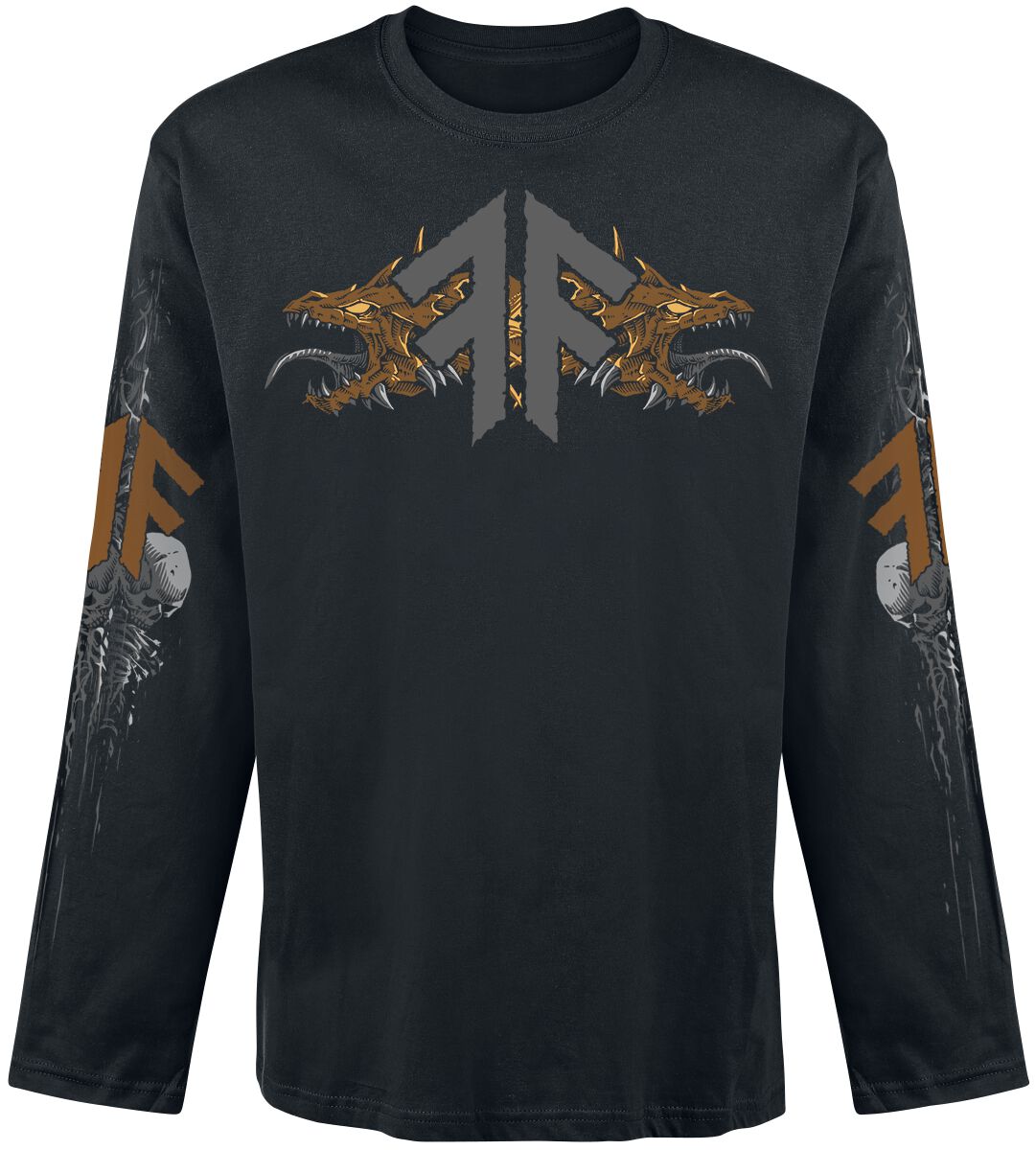 4064854352841 - Fafners Gold Langarmshirt schwarz in S