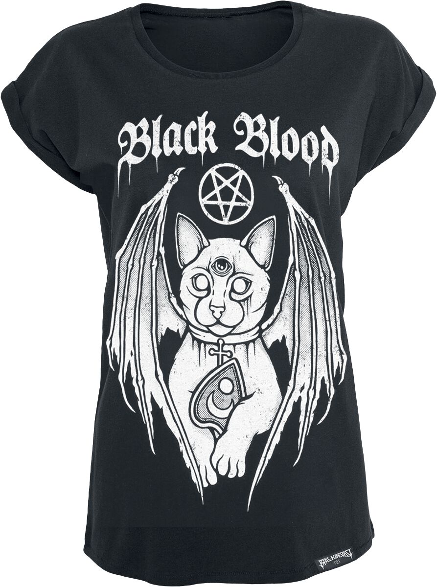 4064854396661 - T-Shirt mit Demonic Cat T-Shirt schwarz in XS