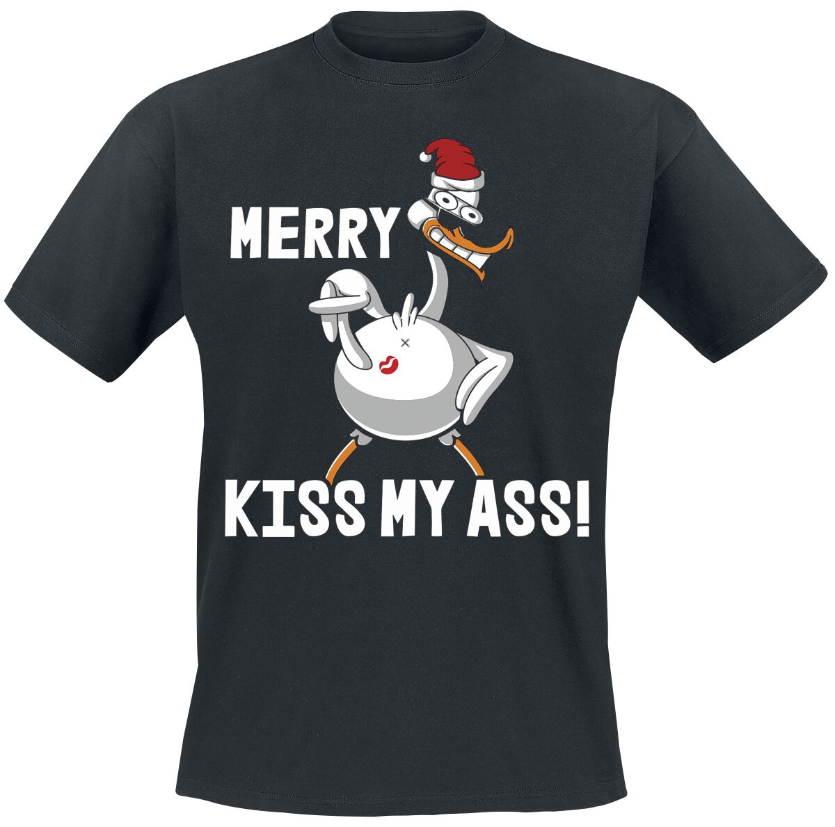 4064854398092 - Merry Kiss My Ass! T-Shirt schwarz in S