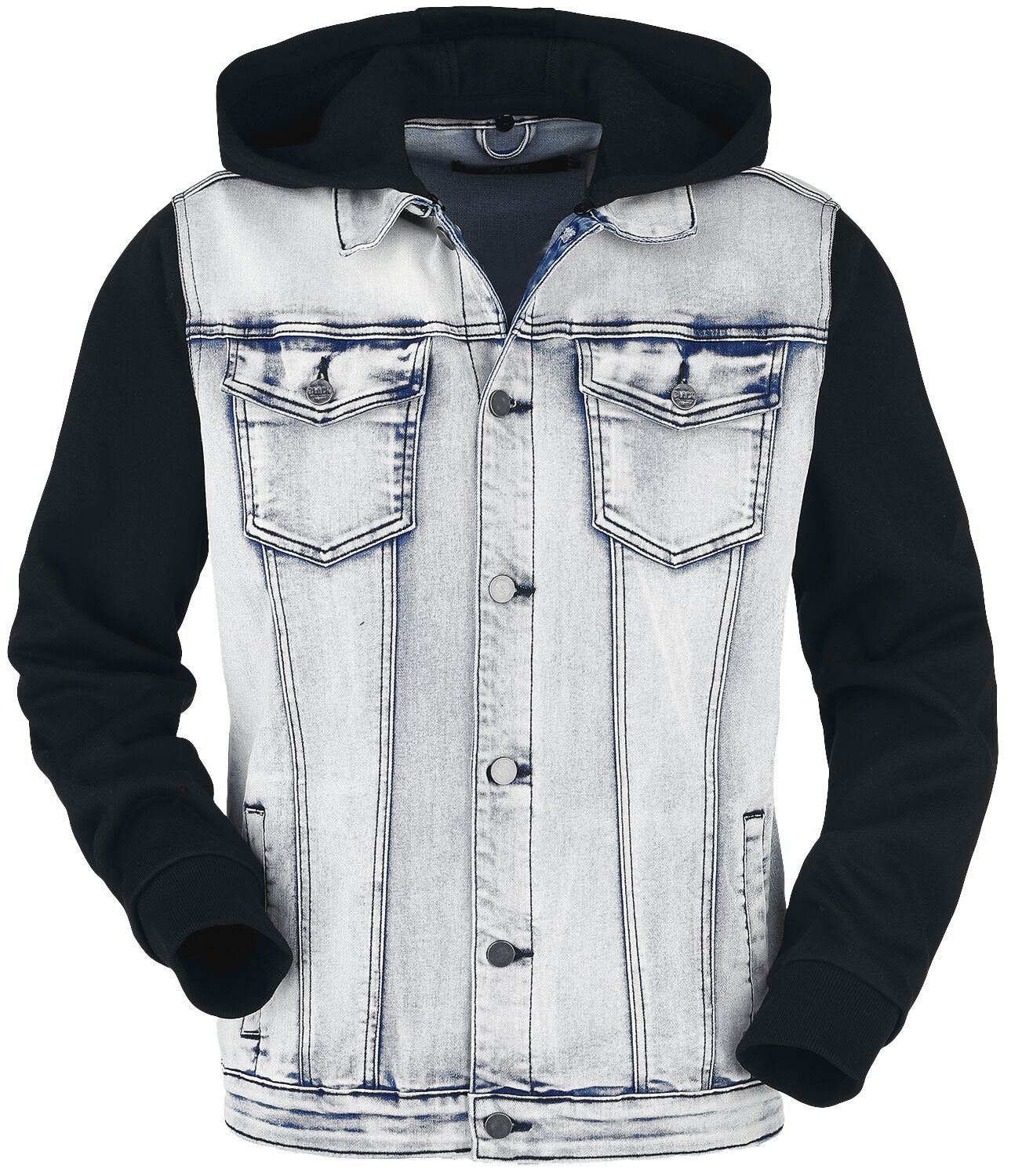 4064854398559 - Jeansjacke mit Kapuze Übergangsjacke blau schwarz in M