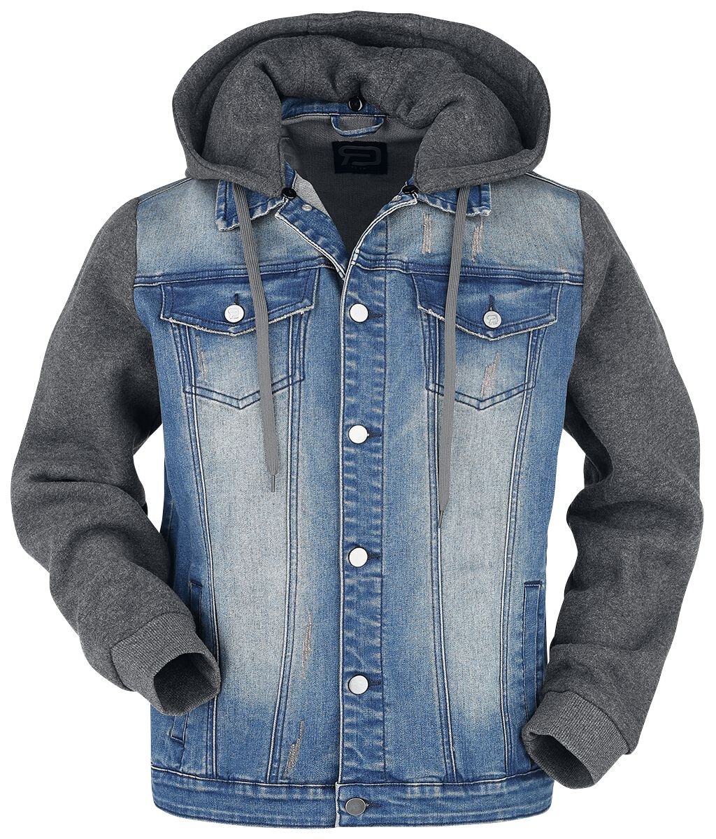 4064854402188 - Jeansjacke mit Kapuze Jeansjacke blau grau in S