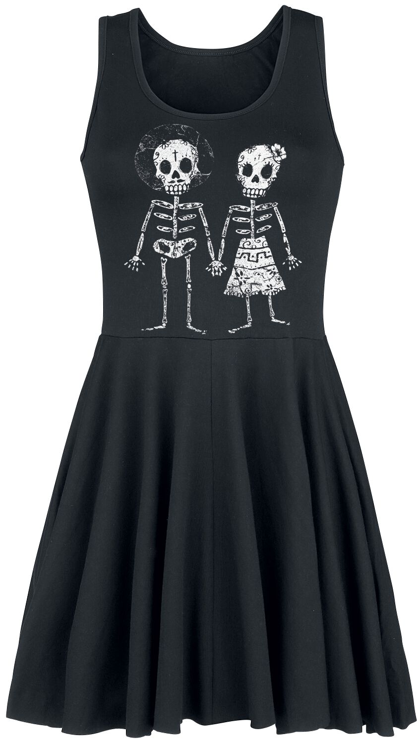 4064854405288 - Skeletion Lovers Kurzes Kleid schwarz in XL 4064854405288 - Skeletion Lovers Kurzes Kleid schwarz in XL