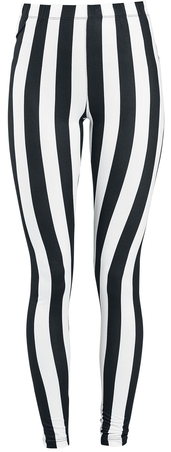 4064854407497 - Schwarz weiß gestreifte Leggings Leggings schwarz weiß in XL
