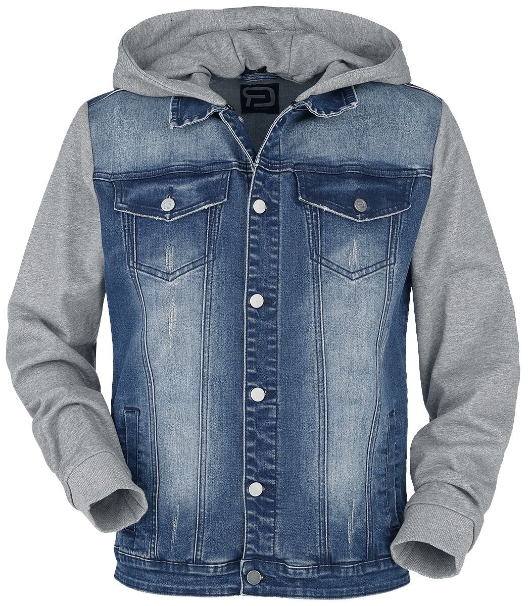 4064854410862 - Jeansjacke mit Sweatärmeln und Kapuze Jeansjacke blau grau in 4XL 4064854410862 - Jeansjacke mit Sweatärmeln und Kapuze Jeansjacke blau grau in 4XL