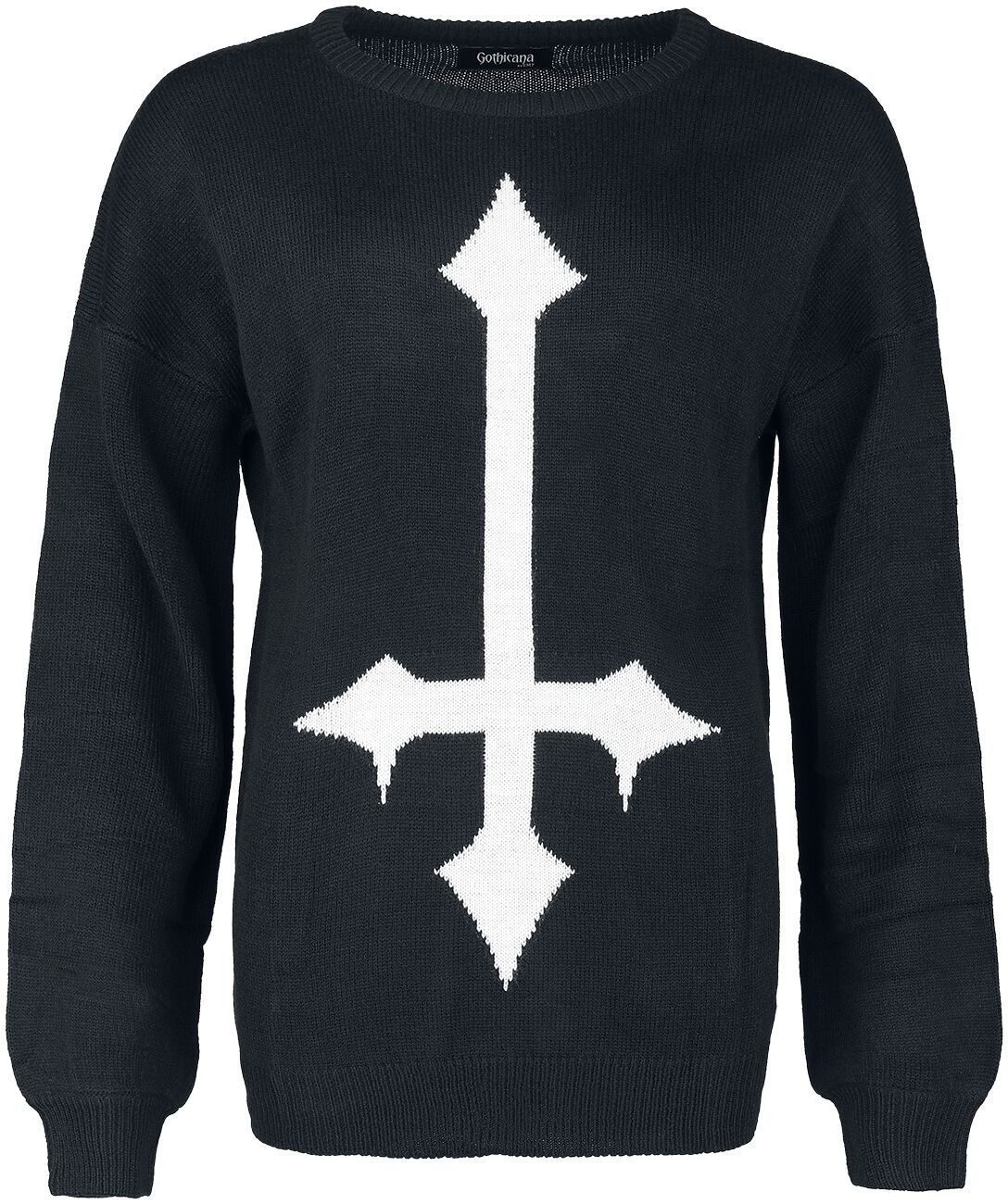 4064854564336 - Strickpullover mit großem Kreuz Strickpullover schwarz in XL 4064854564336 - Strickpullover mit großem Kreuz Strickpullover schwarz in XL
