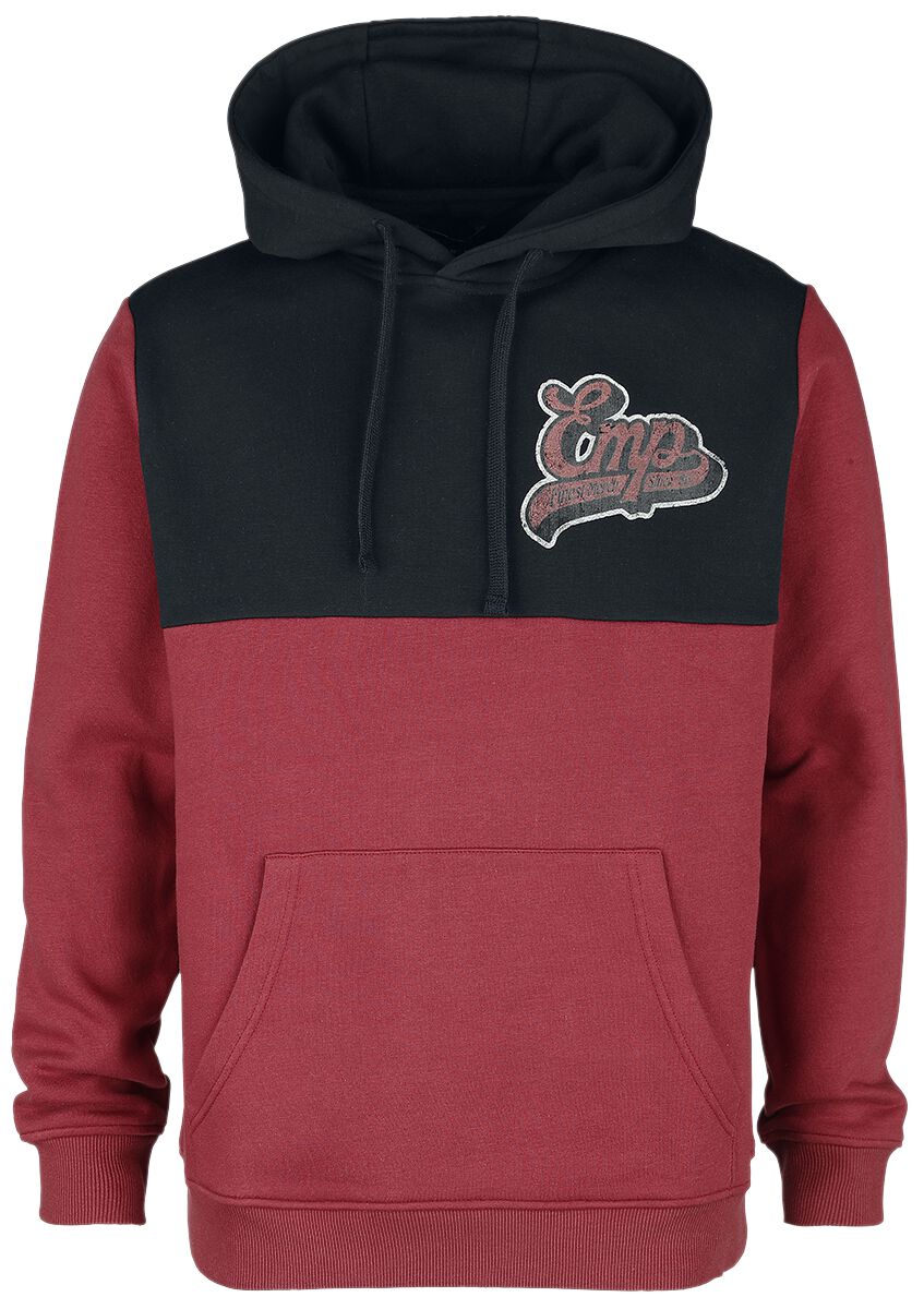 4064854564671 - Kapuzenpullover mit Vintage EMP- Logo Kapuzenpullover schwarz orange in M