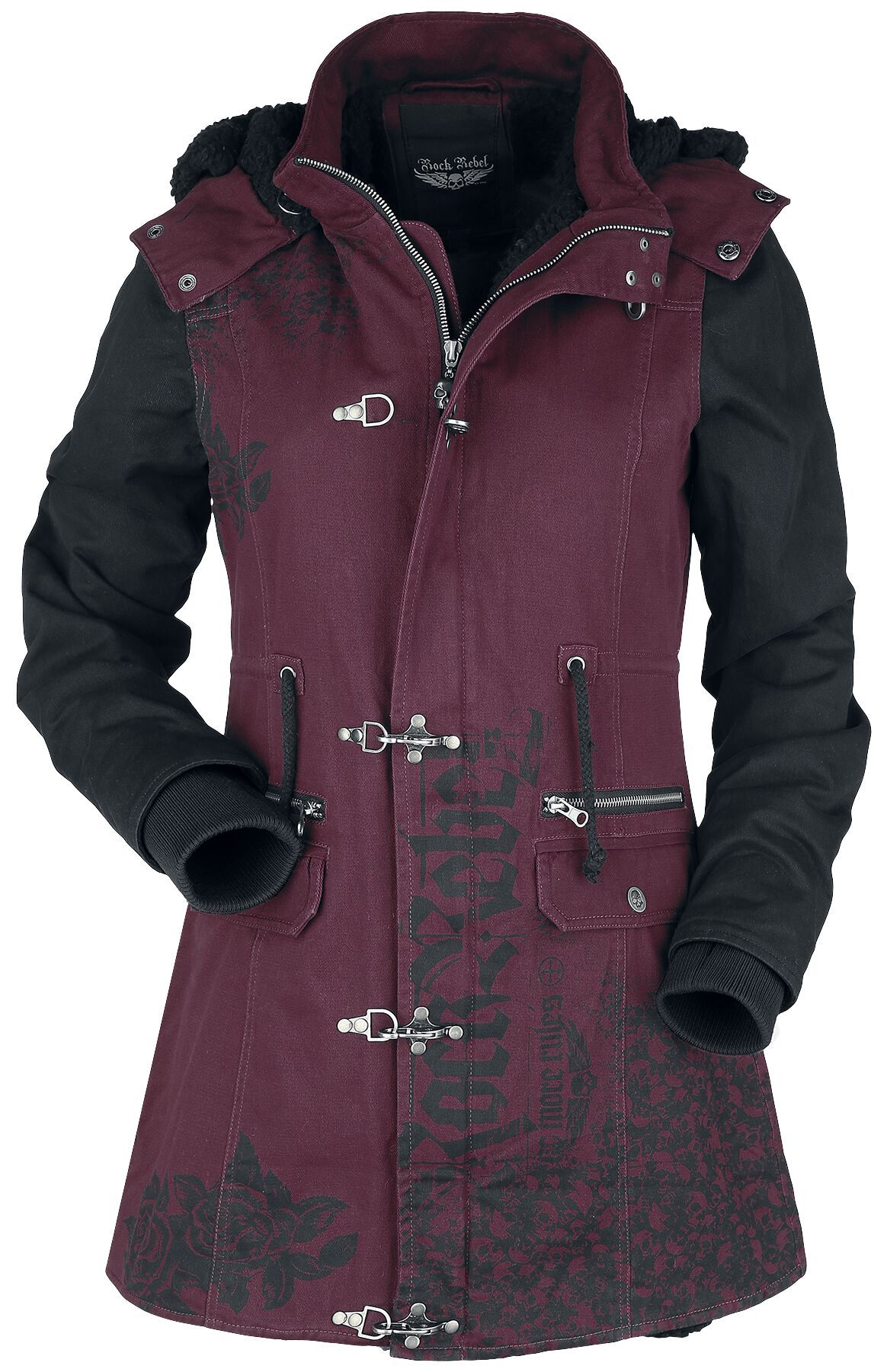 4064854576032 - Winterjacke mit Rock Rebel Prints Winterjacke rot schwarz in M