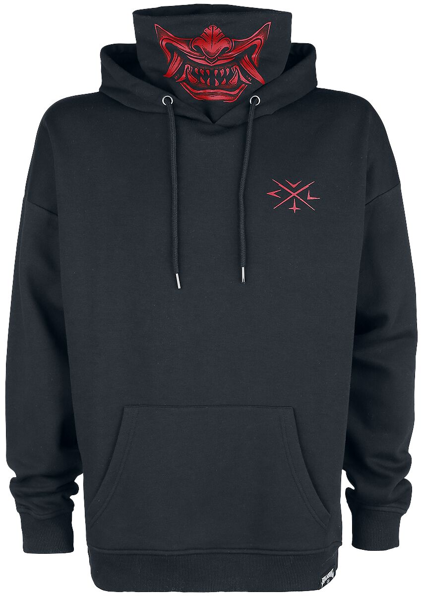 4064854596207 - Kapuzenpullover mit integriertem Kragen Kapuzenpullover schwarz in S