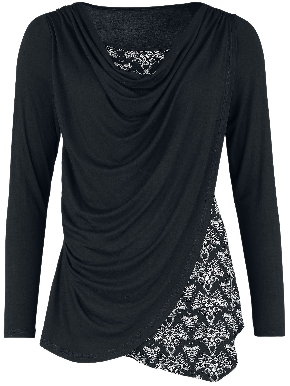 4064854613522 - Gothicana X Anne Stokes - Longsleeve im Doublelayer look Langarmshirt schwarz in XS 4064854613522 - Gothicana X Anne Stokes - Longsleeve im Doublelayer look Langarmshirt schwarz in XS
