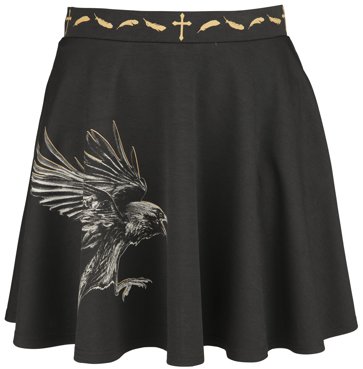 4064854622456 - Gothicana X The Crow Skirt Kurzer Rock schwarz in S