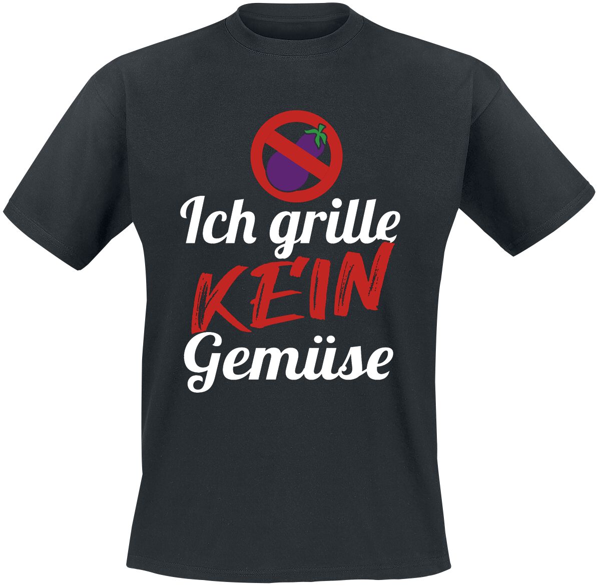 4064854683570 - Ich grille kein Gemüse T-Shirt schwarz in S