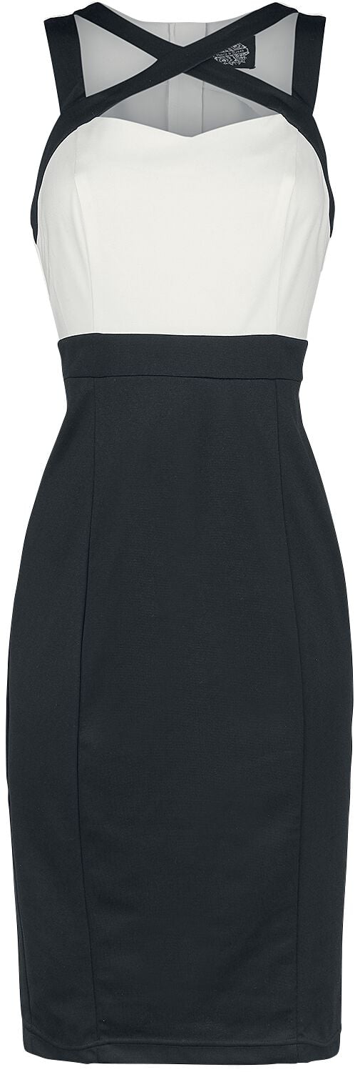 4064854710177 - Tamika Two Tone Wiggle Dress Mittellanges Kleid schwarz weiß in S