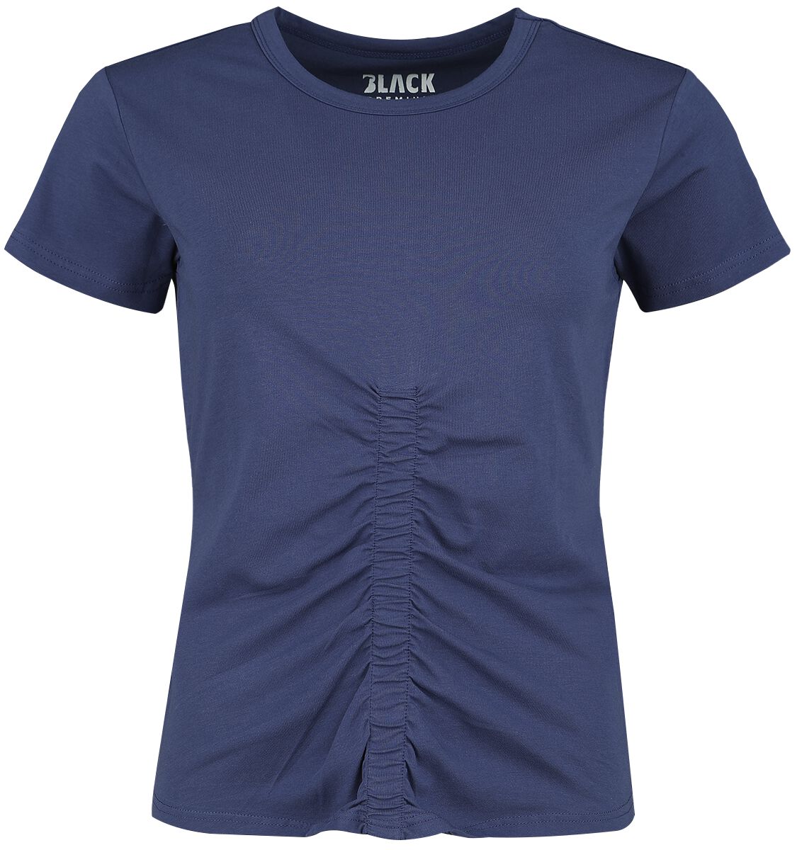 4064854716414 - Blaues T-Shirt mit Raffung auf der Front T-Shirt blau in XS