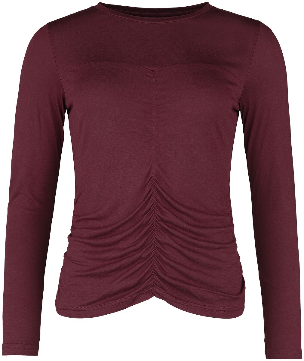 4064854716759 - Longsleeve mit Raffung Langarmshirt bordeaux in 3XL 4064854716759 - Longsleeve mit Raffung Langarmshirt bordeaux in 3XL
