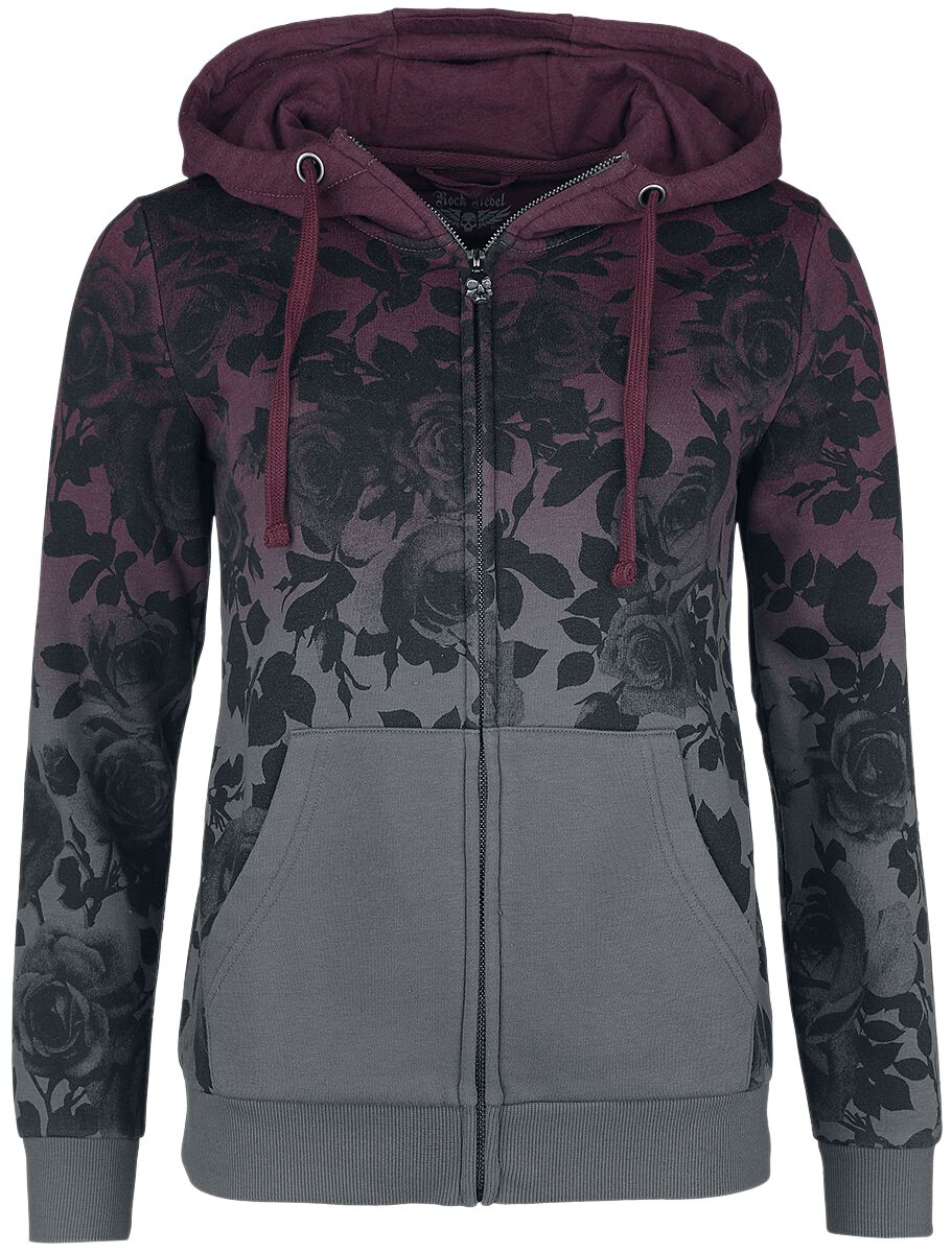 4064854719231 - Dip Dye Hoody Jacket Kapuzenjacke bordeaux grau in 4XL 4064854719231 - Dip Dye Hoody Jacket Kapuzenjacke bordeaux grau in 4XL